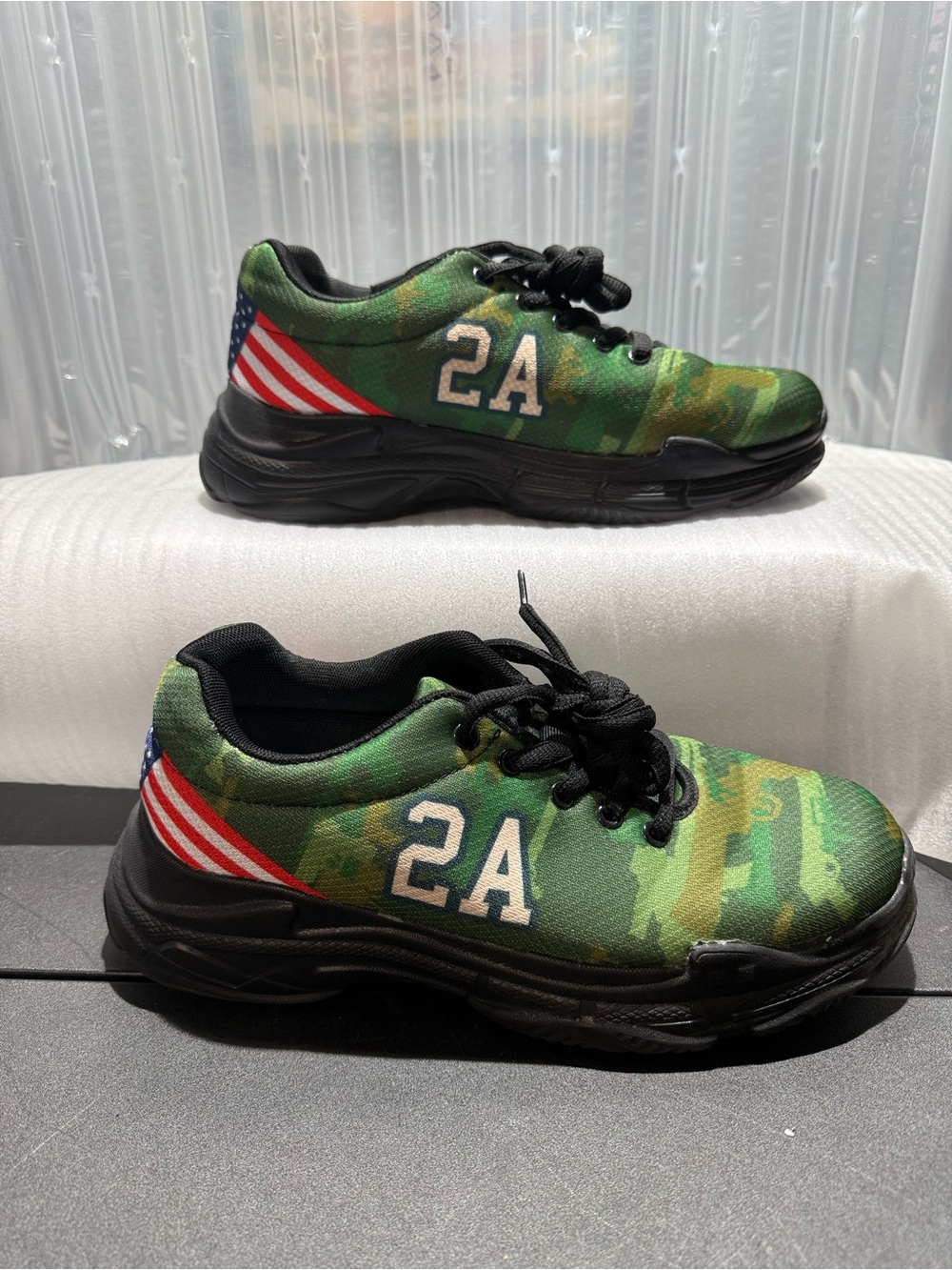 2A Second Amendment Camo American Flag Sneakers US Men-7/Female-9 New